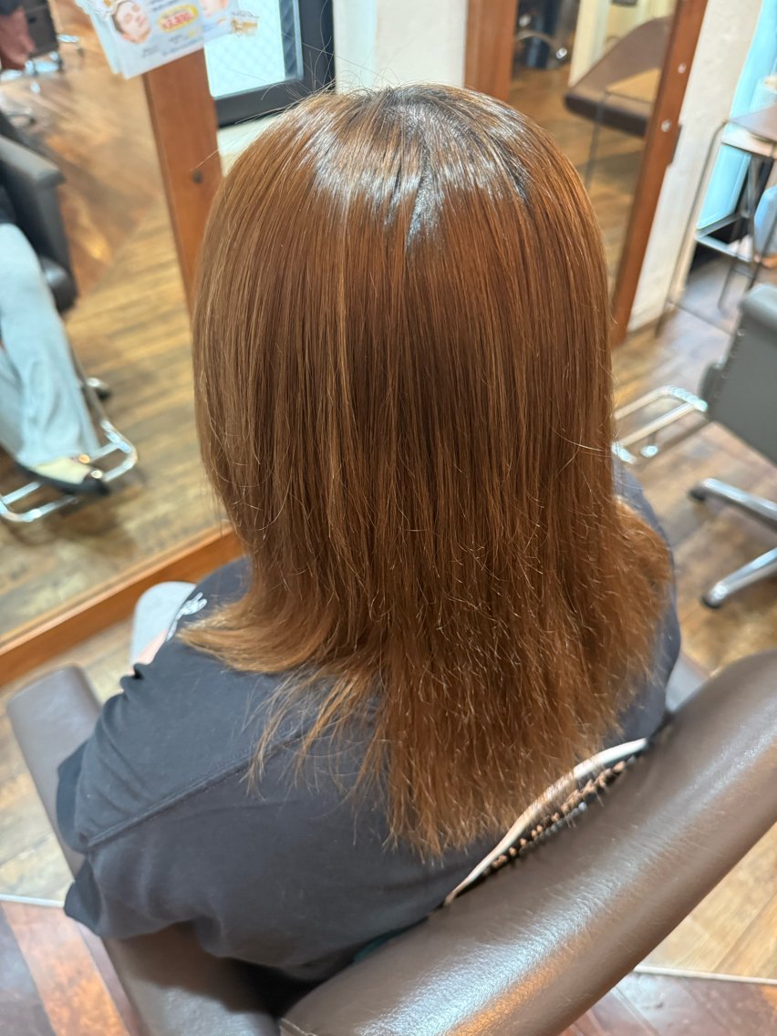 ミディアム 縮毛矯正 さらや みあきのヘアスタイル
