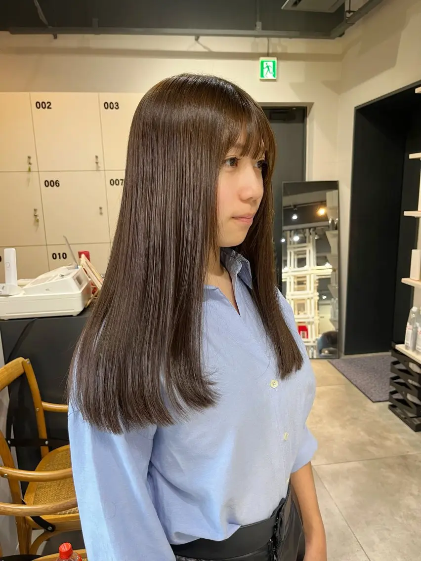 ロング カラー カット ヘアカラー トリートメント うる艶カラー/恵比寿 ベージュ/丸山陽平のヘアスタイル
