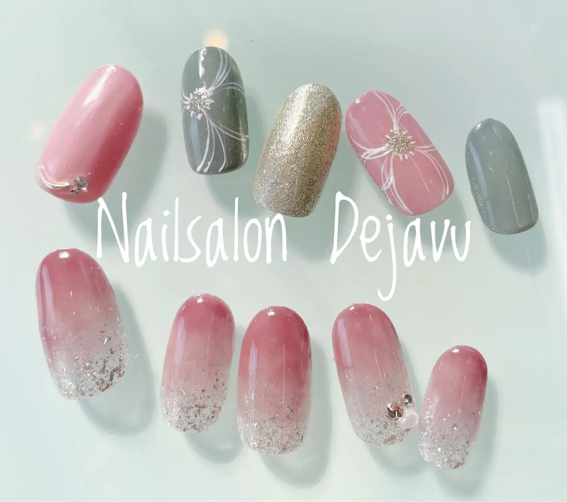 ネイル アートネイル フラワーネイル グラデーション シンプルネイル バレンタイン ハンドネイル Nailsalon Dejavuのネイルデザイン