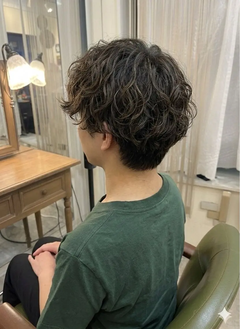 メンズ メンズパーマ カット パーマ 新宿御苑/艶髪カラー 髪質改善/山口のヘアスタイル