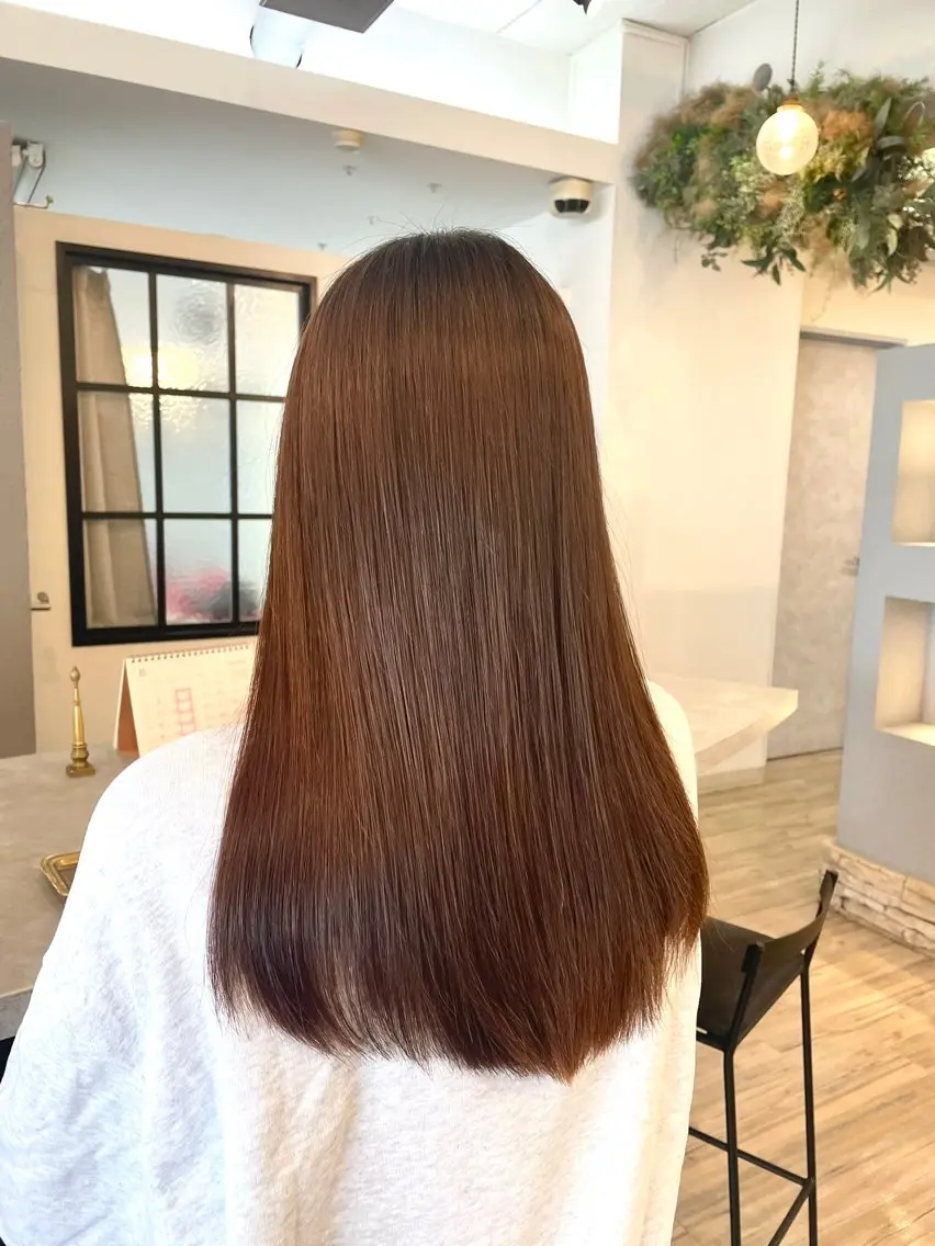 ロング パーマ 縮毛矯正 VISAGE ba.sk 金子詩帆のヘアスタイル