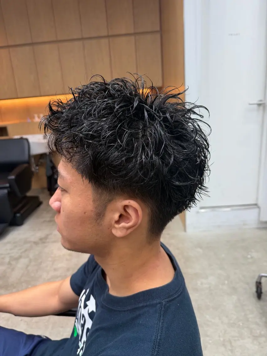 ショート パーマ メンズ カット パーマ fifth天神 パーマ特化/石橋航海のヘアスタイル