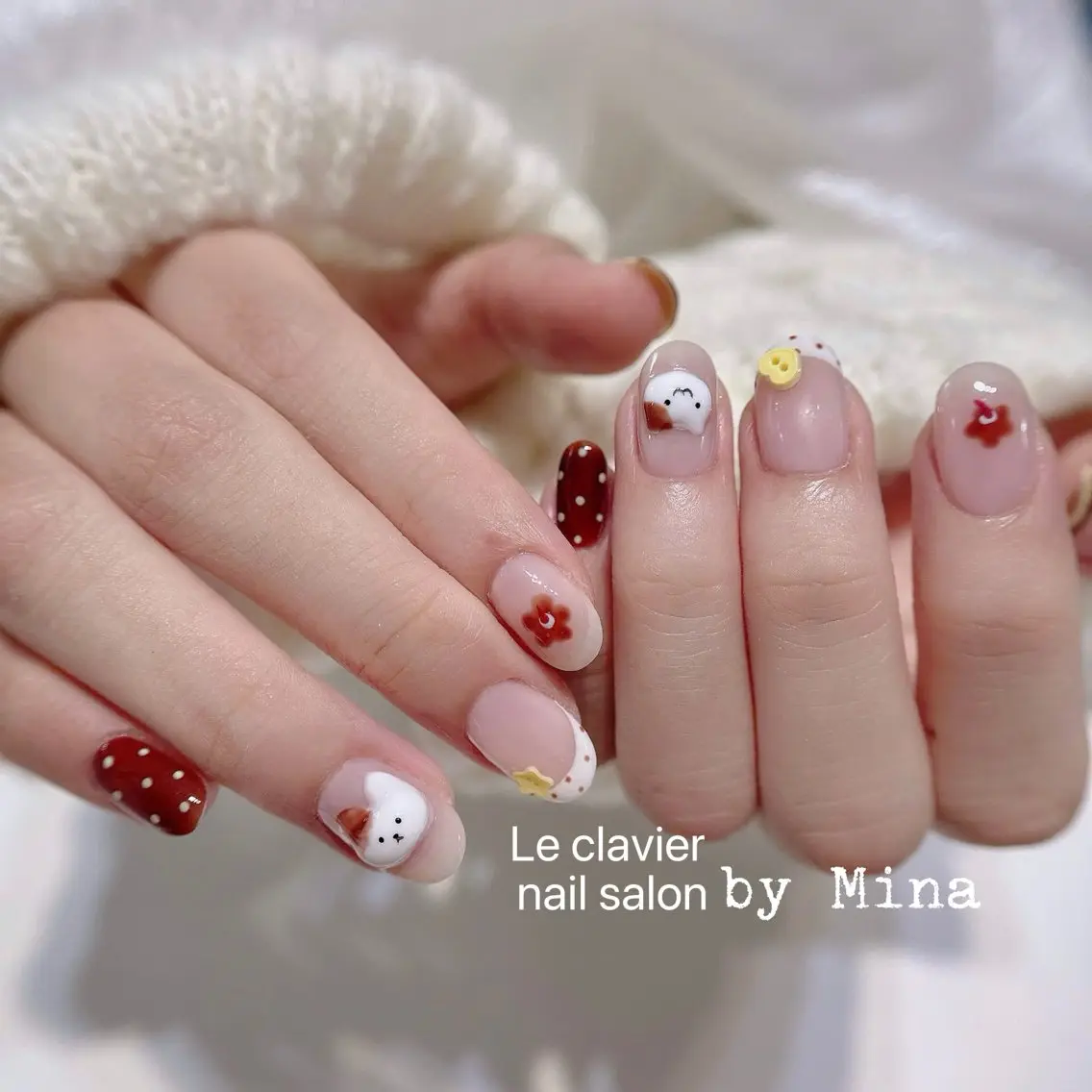 ネイル アートネイル 長さ出し フレンチネイル ジェルネイル 韓国ネイル ハンドネイル ハンドケア Mina Nailのネイルデザイン