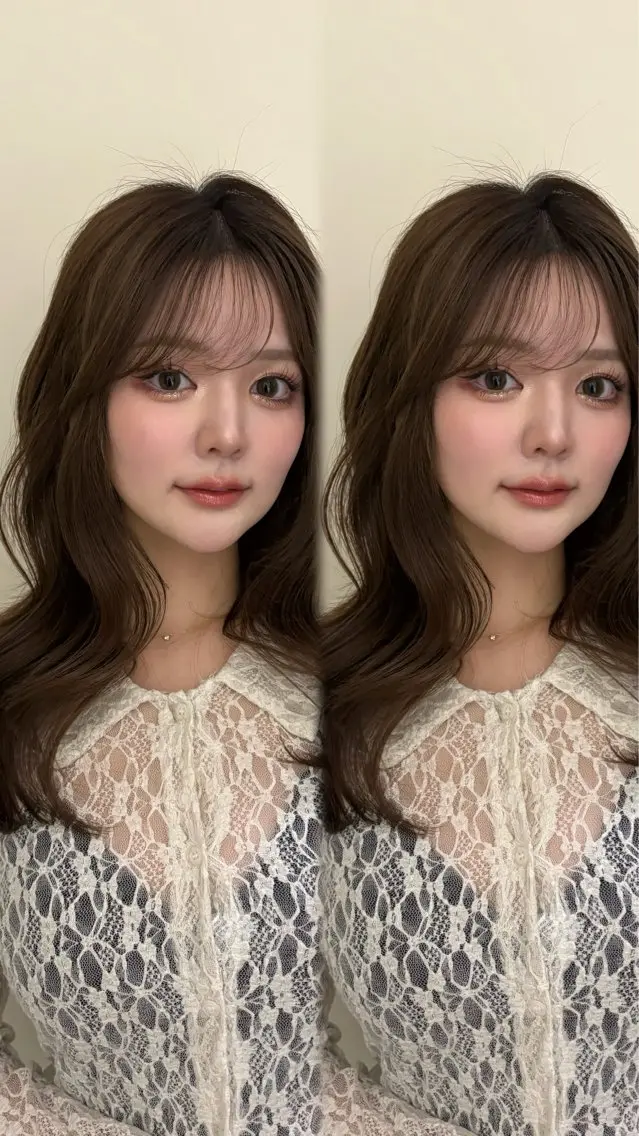 セミロング ヘアカラー 透明感カラー アオイのヘアスタイル