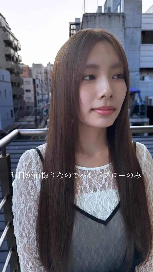 ロング カラー ブリーチ 透明感カラー ブリーチなしカラー カット ヘアカラー トリートメント 椎葉 祐也のヘアスタイル