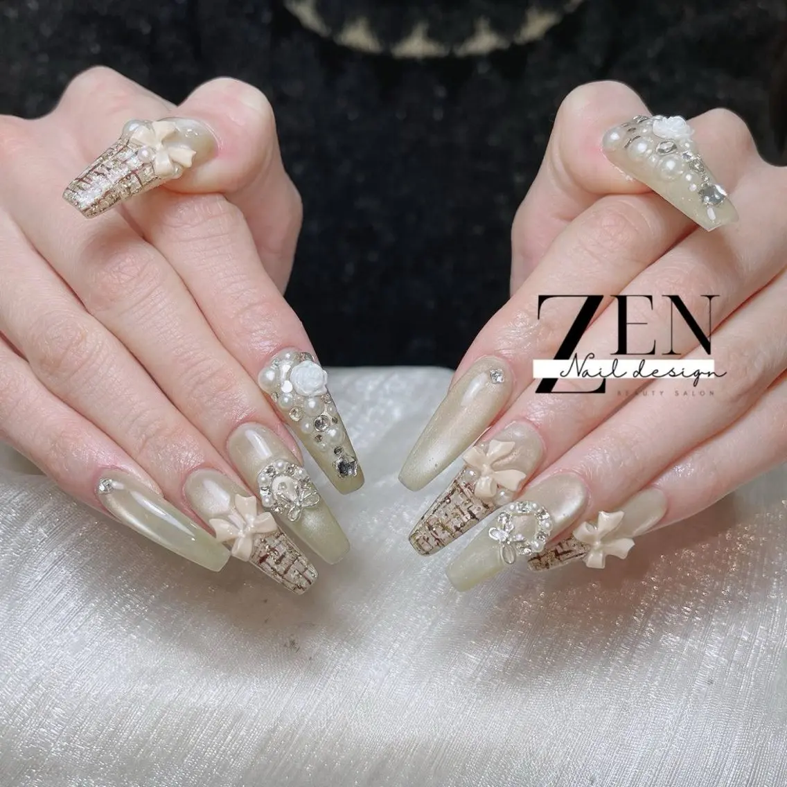 ネイル チークネイル フレンチネイル ジェルネイル 韓国ネイル マグネットネイル ハンドネイル Zen Nail Design 池袋のネイルデザイン