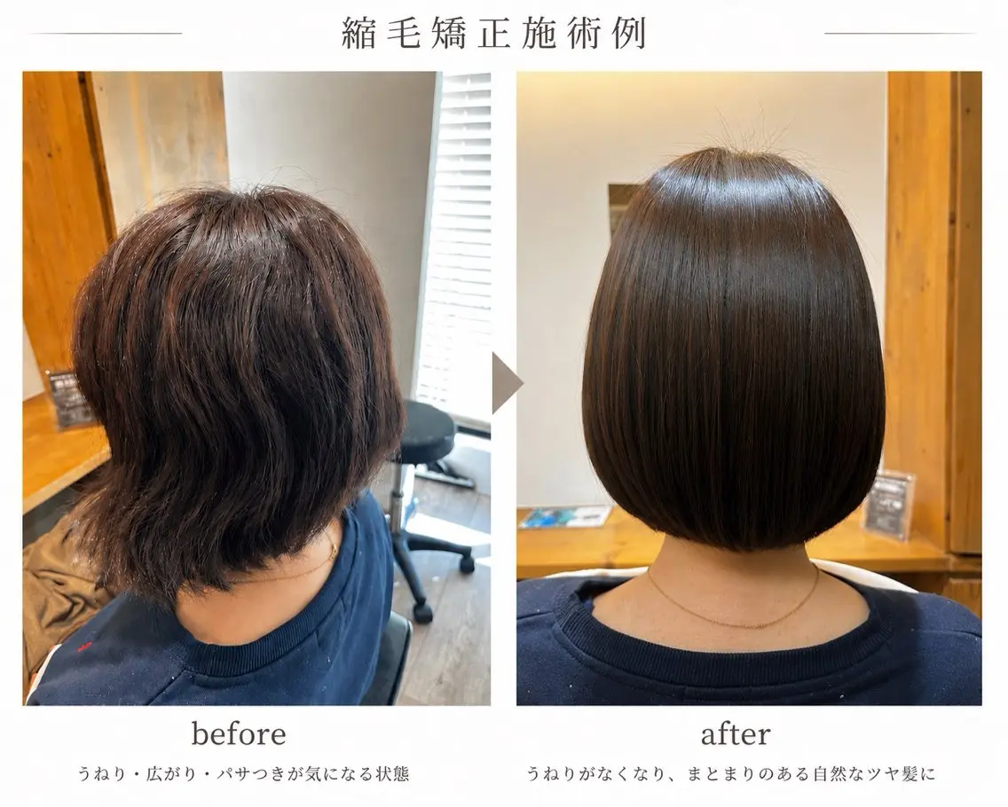 ミディアム 縮毛矯正 ハイライト高橋 ストレートのヘアスタイル