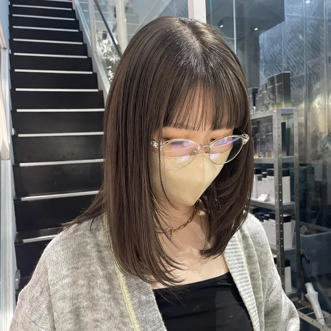 ミディアム カラー カット ヘアカラー miyu ハイトーン/レイヤーのヘアスタイル