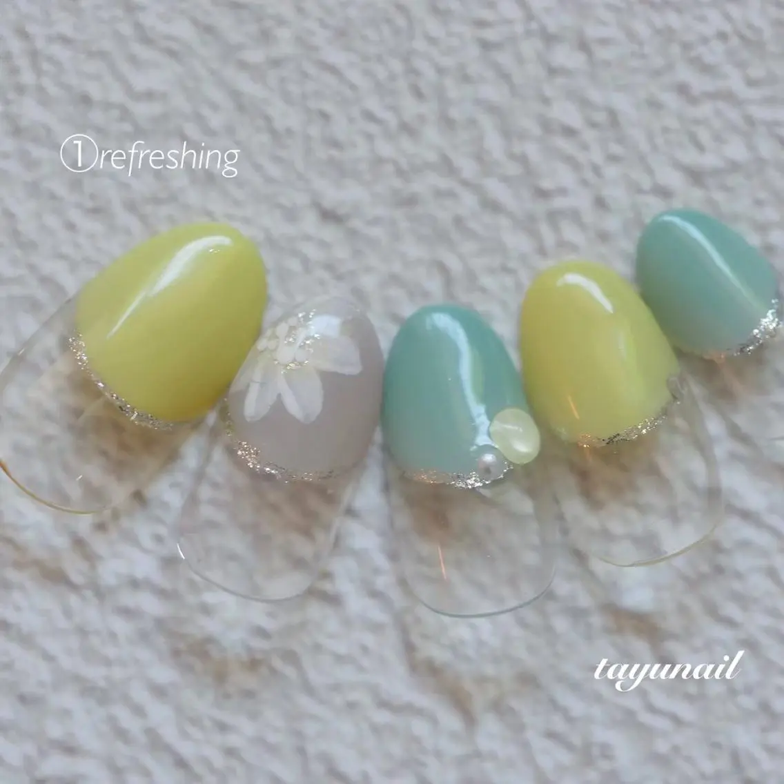 ネイル アートネイル ブルー フレンチネイル ジェルネイル ワンカラーネイル ネイルサロン 【たゆnail】のネイルデザイン
