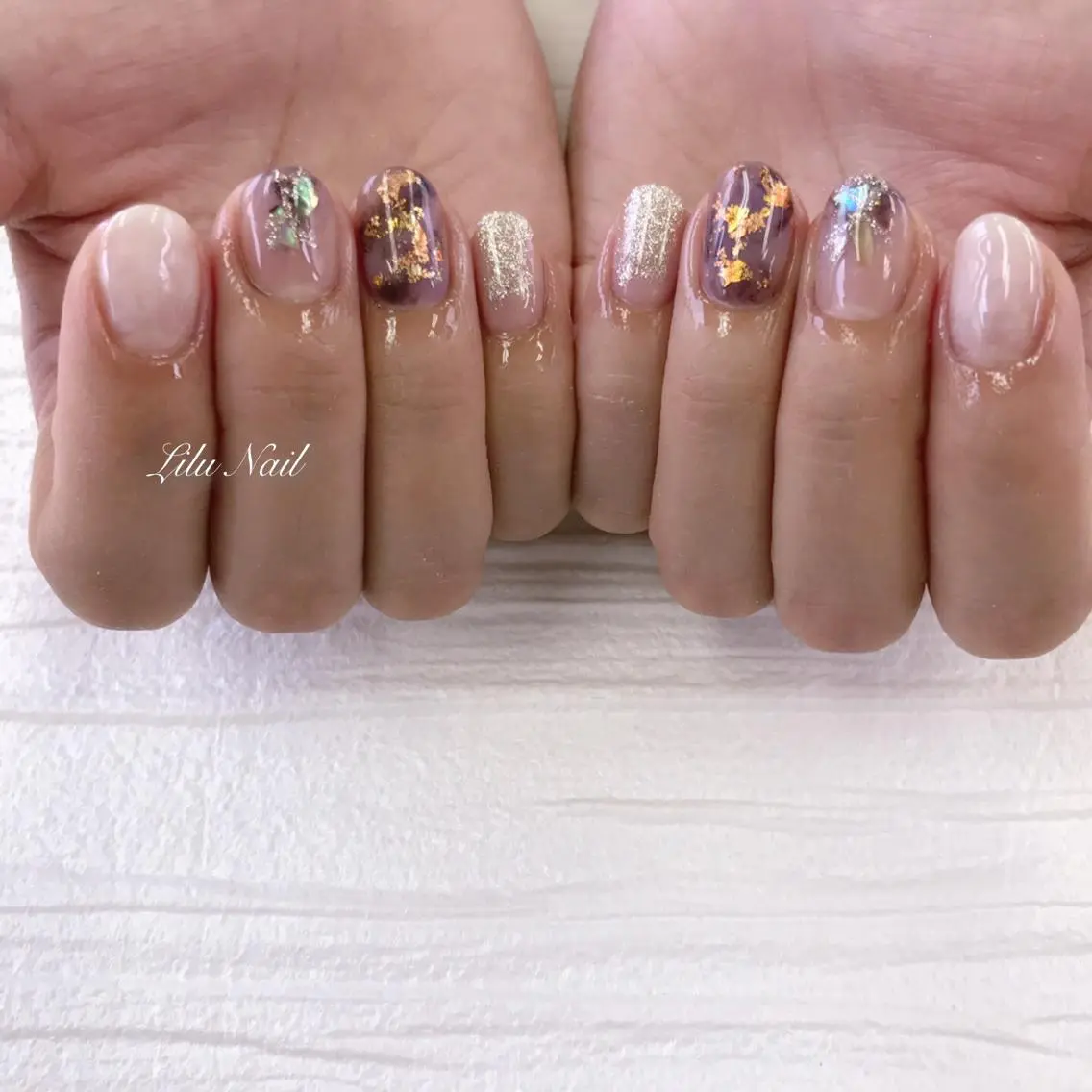 ネイル ニュアンスネイル パープル モチの良さ◉ フィルインネイル♡のネイルデザイン