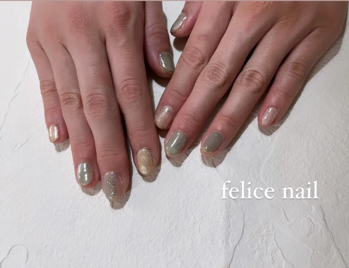 ネイル グリーン felice nailのネイルデザイン