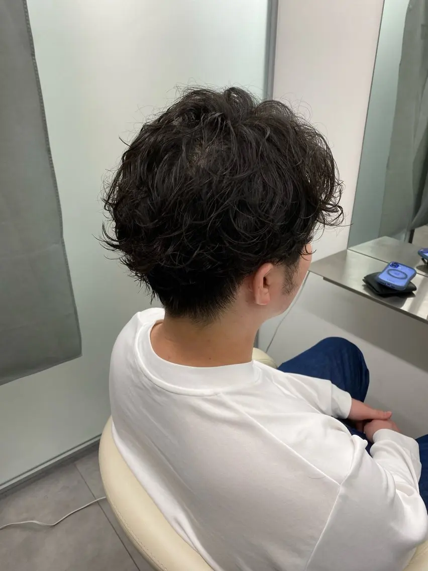 ショート パーマ カット パーマ メンズ特化 江坂 今井魁人のヘアスタイル