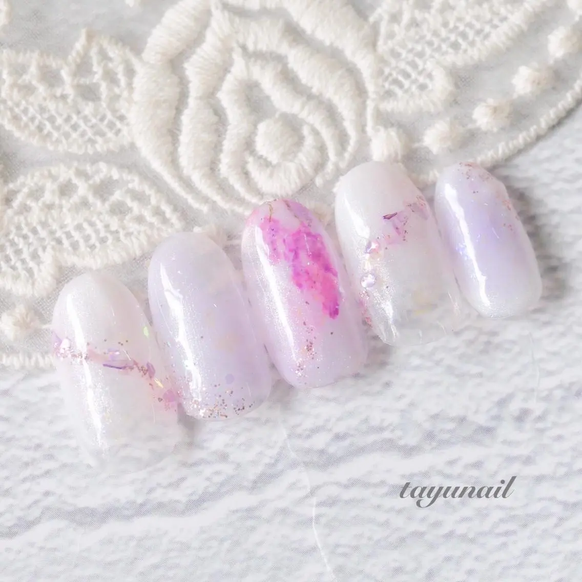 ネイル アートネイル フラワーネイル ジェルネイル ニュアンスネイル ワンカラーネイル ネイルサロン 【たゆnail】のネイルデザイン
