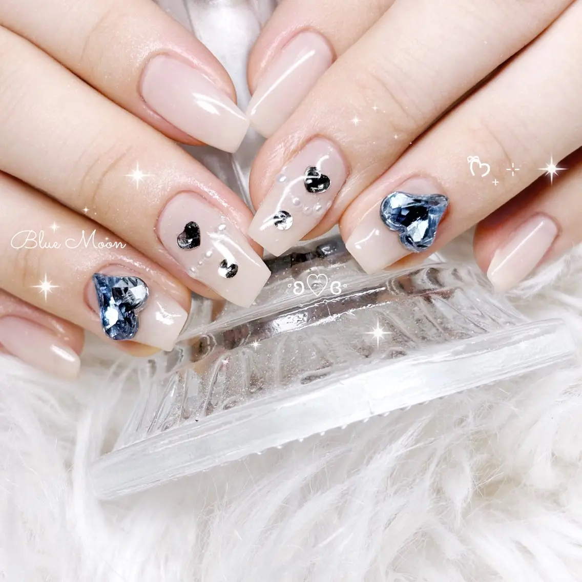 ネイル ハート ハンドネイル フットネイル nail salon Blue Moonのネイルデザイン