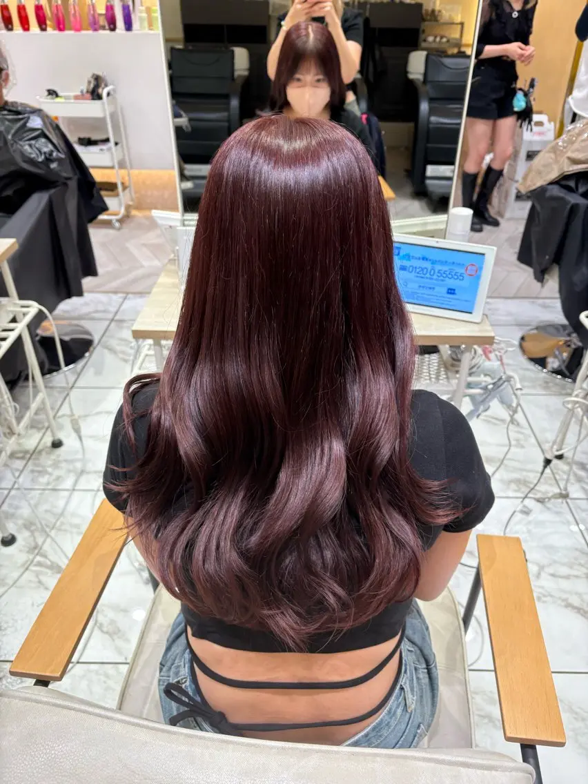 ロング ヘアカラー トリートメント yurika🎀 透明感カラー🫧のヘアスタイル