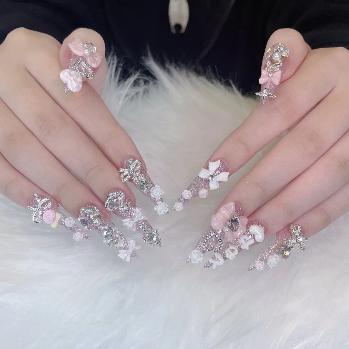 ネイル 成人式 ジェルネイル ネイルチップ ハンドネイル MoMoA Nail ネイル長さ出し専門店のネイルデザイン