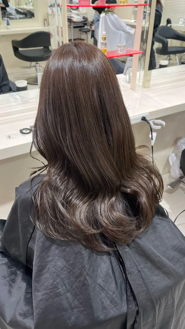 ロング カラー ブラウンカラー チョコレートブラウン 韓国風ヘア 大人上品ベージュ 🎀HARUNAのヘアスタイル