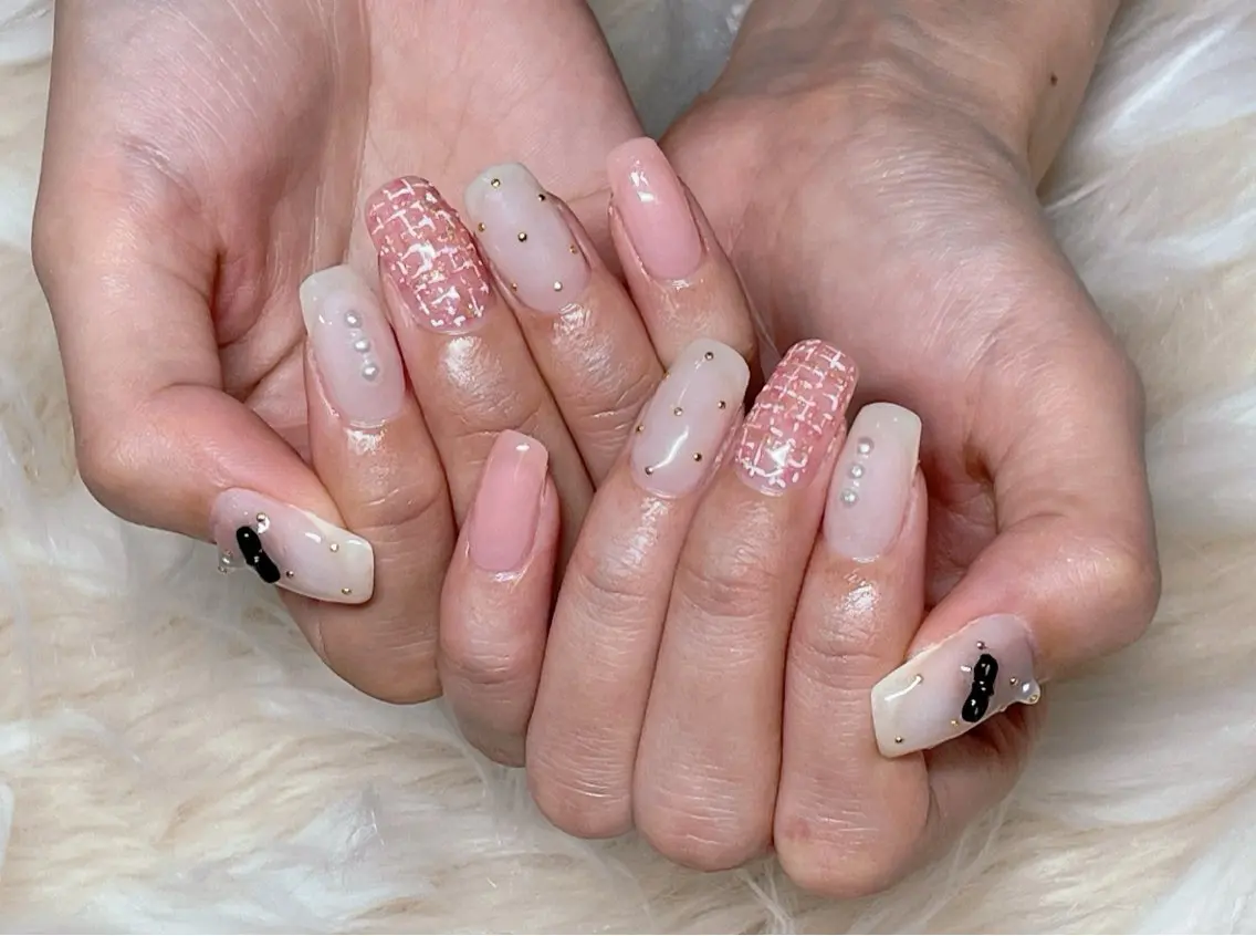 ネイル 長さ出し フレンチネイル ジェルネイル グラデーション 韓国ネイル ハンドネイル Nail&eye Belire 新宿のネイルデザイン