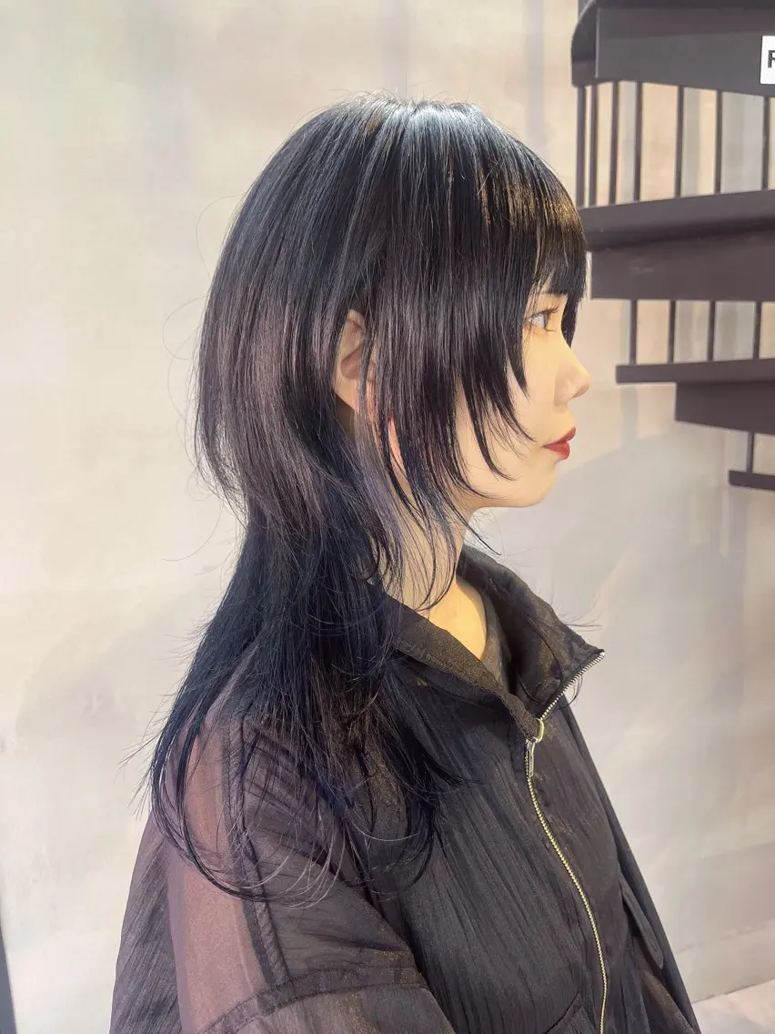 ミディアム ハッシュカット レイヤーカット ウルフカット ウルフレイヤー カット ヘアカラー 柏 ウルフ/レイヤー 田中佐和🐺のヘアスタイル