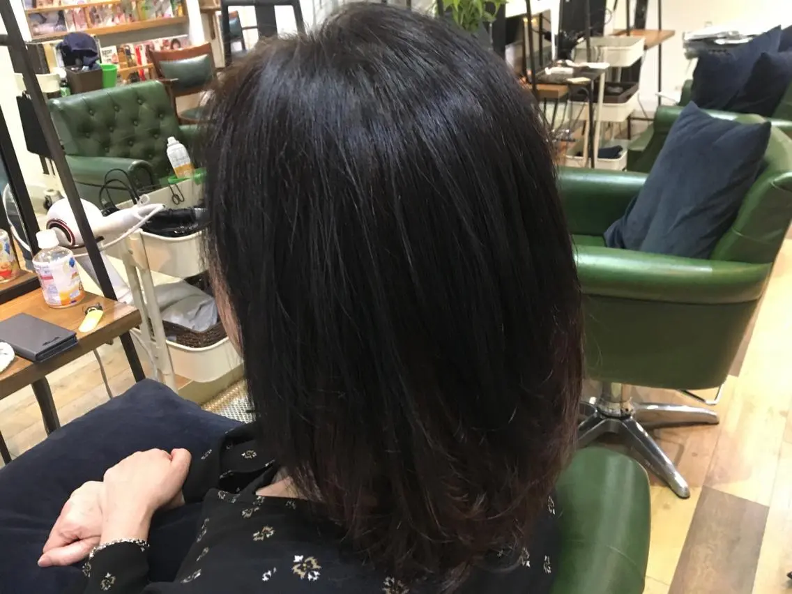 ミディアム 縮毛矯正 似合わせカラー/艶 髪質改善/ヨシザキのヘアスタイル