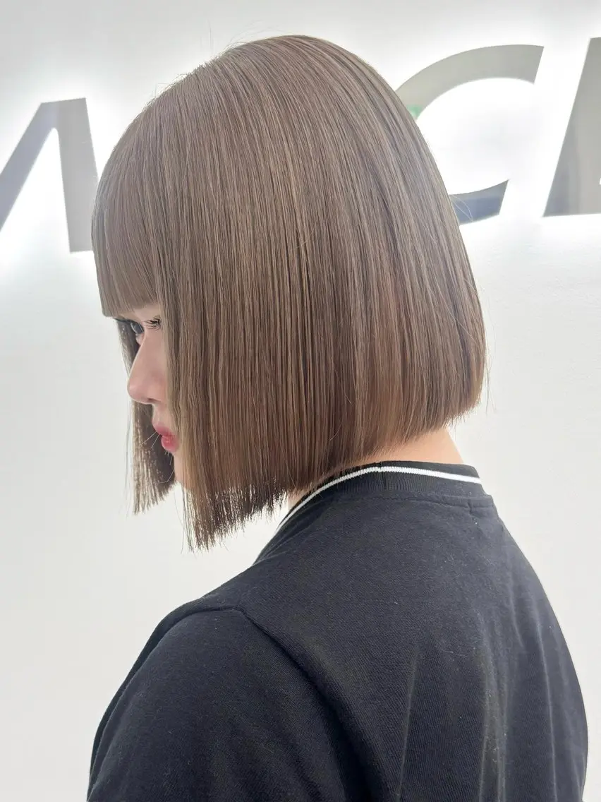ショート カラー ヘアアレンジ カット トリートメント ヘアセット 縮毛矯正🤍 盛れるボブ/ひかりのヘアスタイル