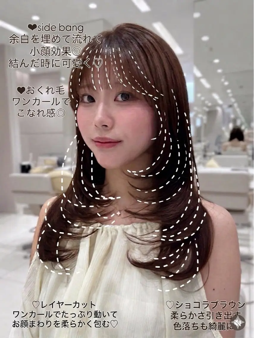 セミロング カラー カット ヘアカラー トリートメント 銀座/レイヤー 顔周りカット溝手優太のヘアスタイル