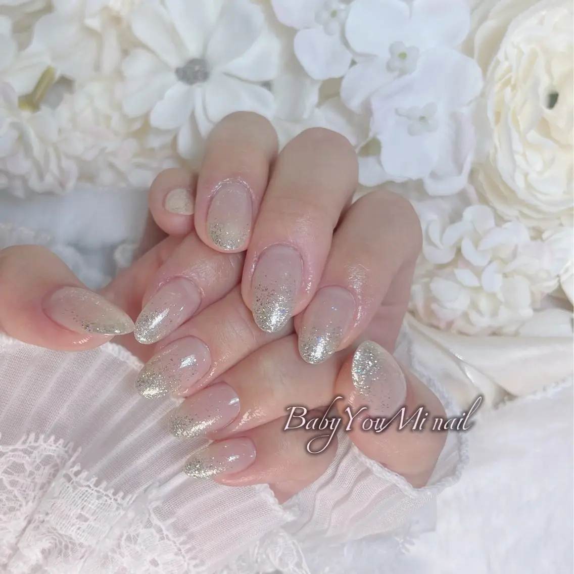 ネイル オーロラネイル 成人式 フットネイル フレンチネイル ジェルネイル ハンドネイル BabyYouMi nailのネイルデザイン