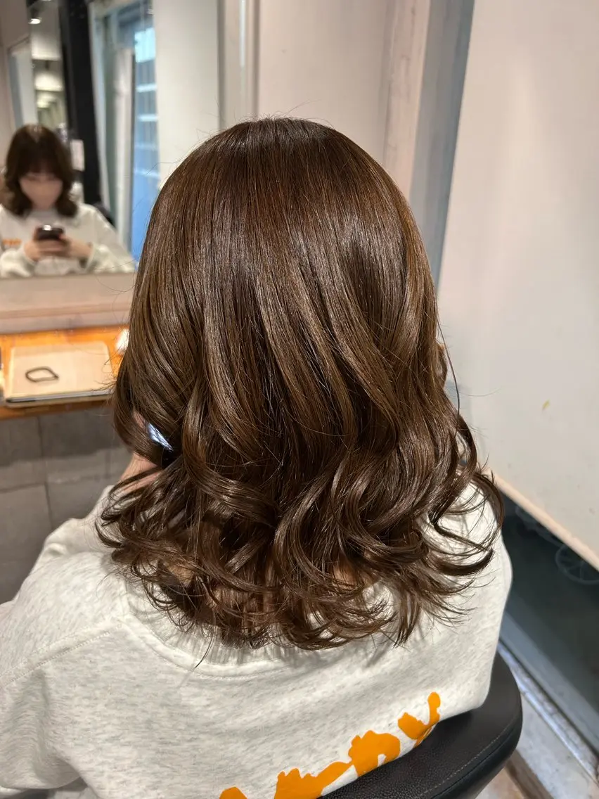 ミディアム ヘアカラー トリートメント ヘッドスパ レイヤーStyle 🪽菜々実のヘアスタイル