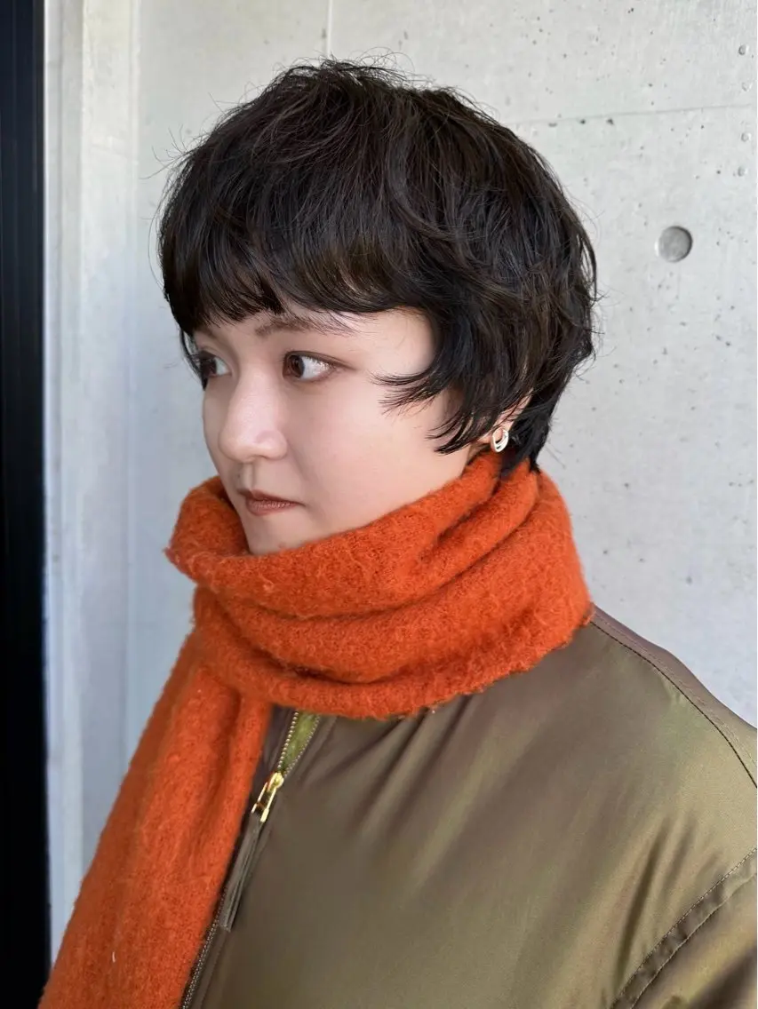 ショート パーマ カット パーマ トリートメント 前野 日奈のヘアスタイル