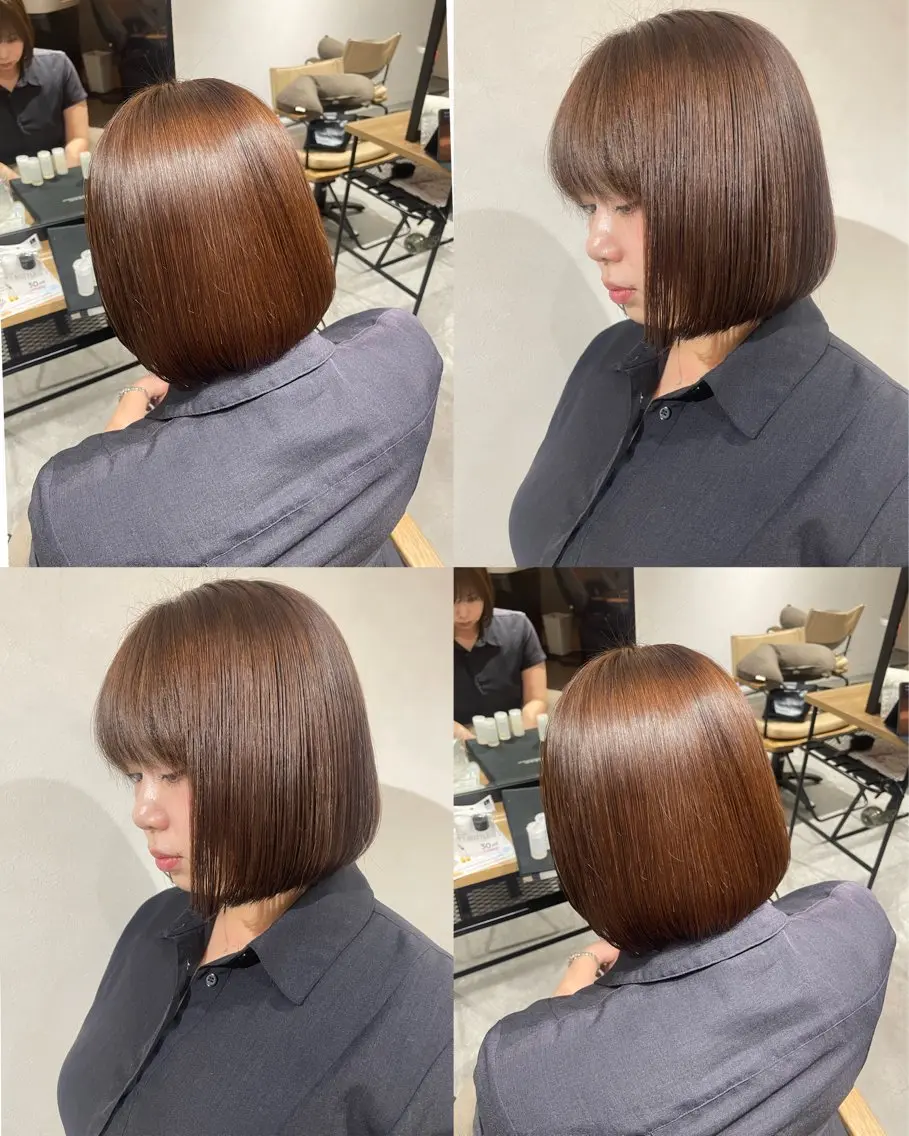 縮毛矯正 天王町×艶感 カラー 🍒サヤ🍒のヘアスタイル