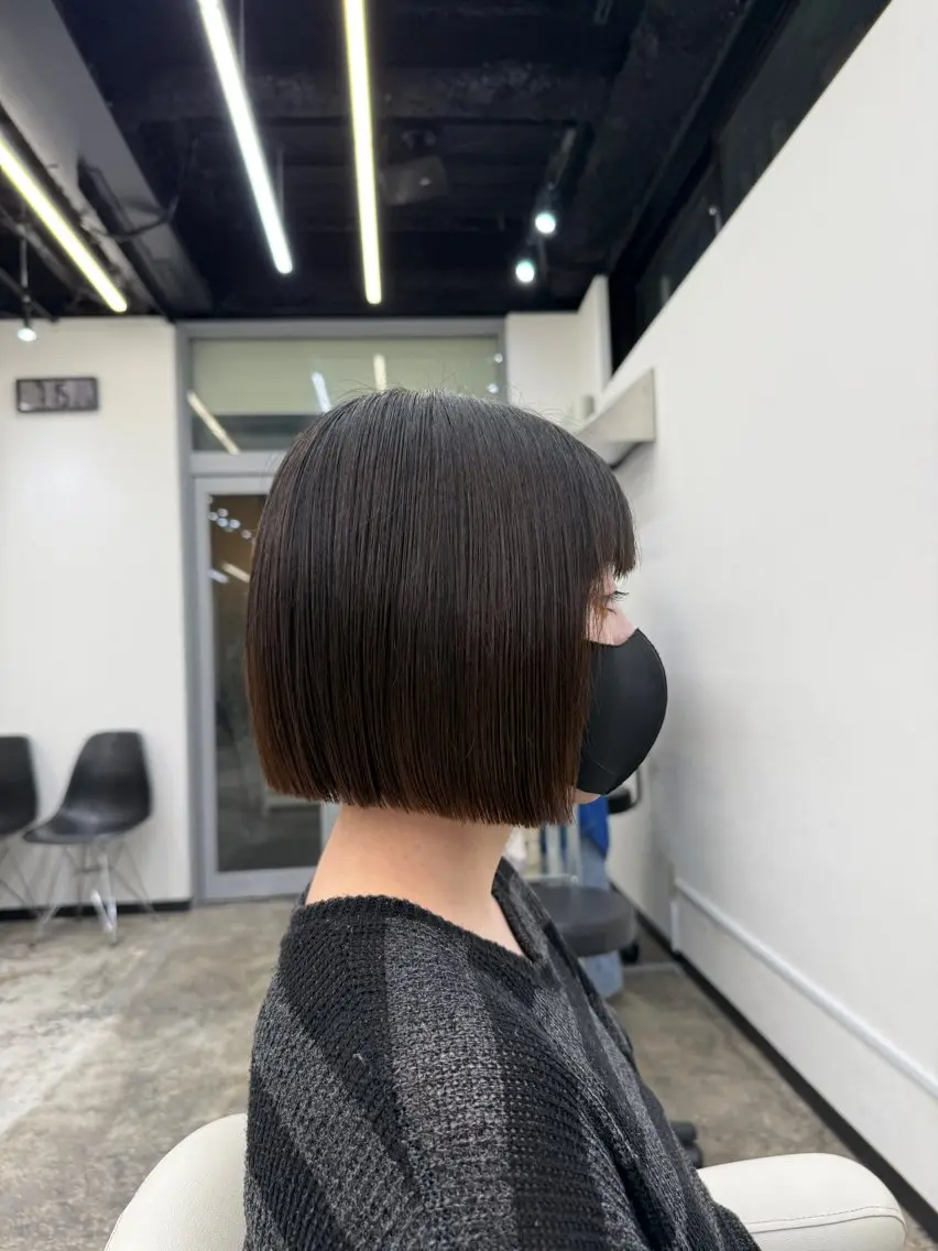 ショート 切りっぱなしボブ ボブ カット ハイトーン/ Runa⟡.·のヘアスタイル