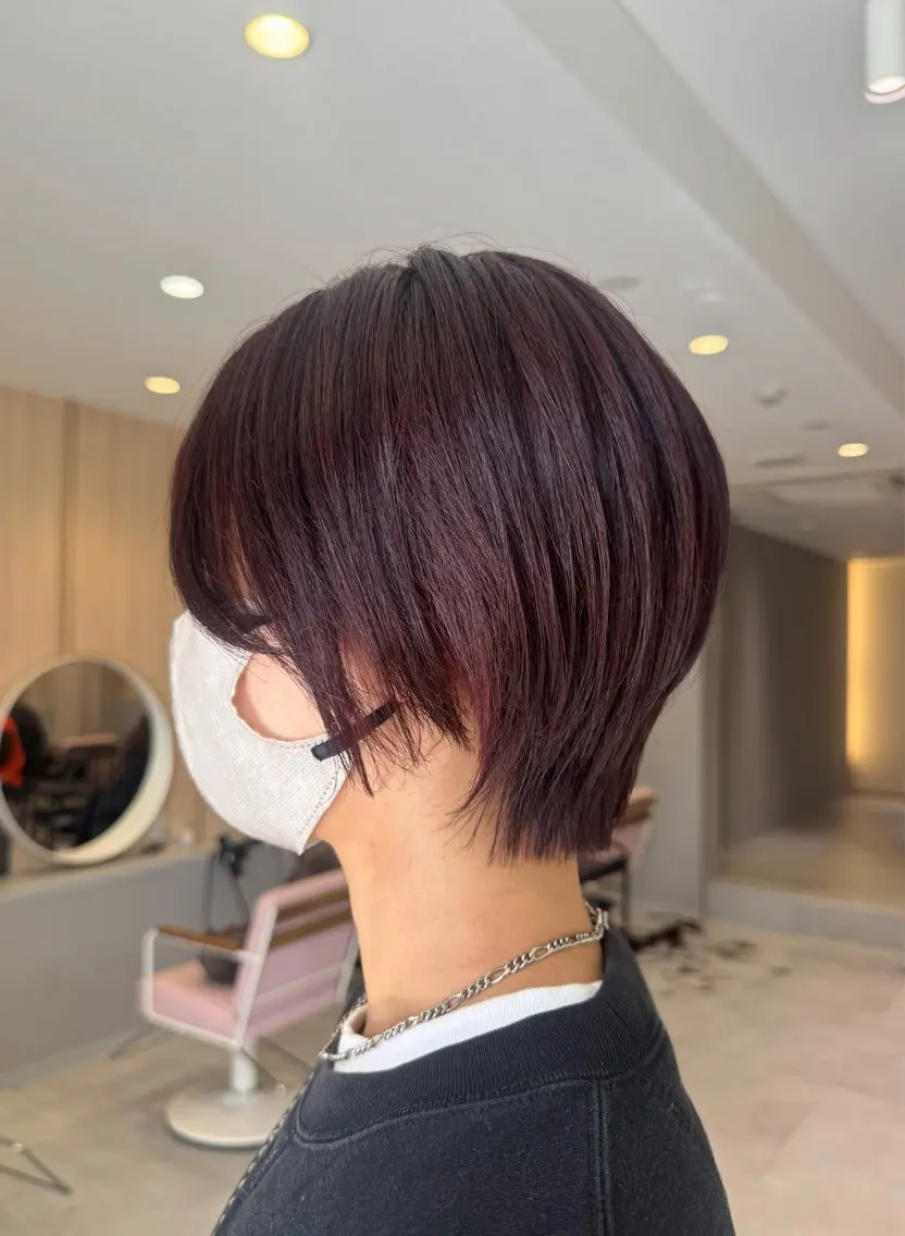 ショート カラー ショートヘア 𝘀𝗮𝗲 ⑅*/ 艶髪/ショートボブのヘアスタイル