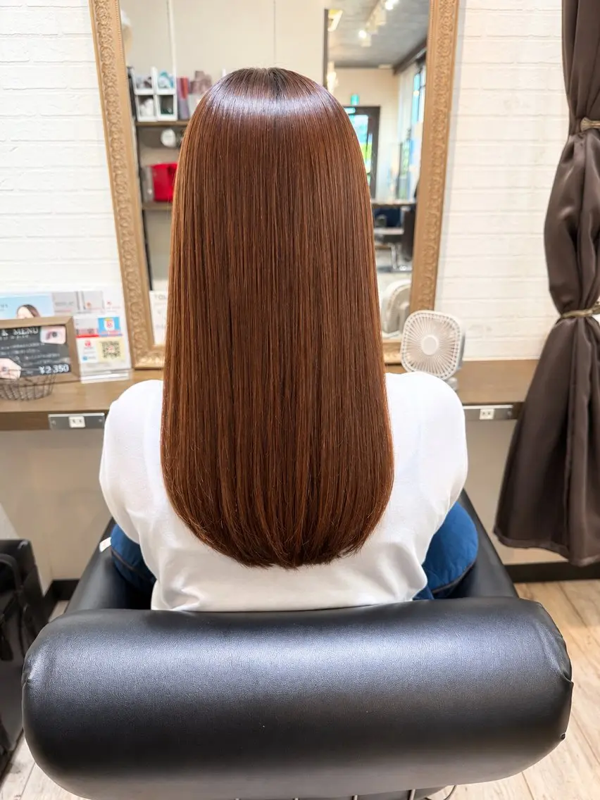 ロング 縮毛矯正 堀岡 さやかのヘアスタイル