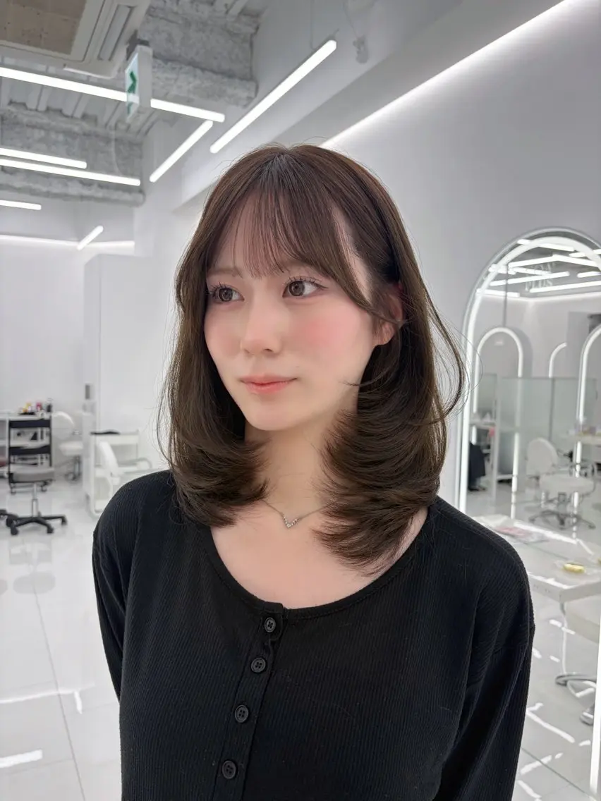 ミディアム カラー ヘアカラー トリートメント モテ色♡/透明感 艶カラーとどさんのヘアスタイル
