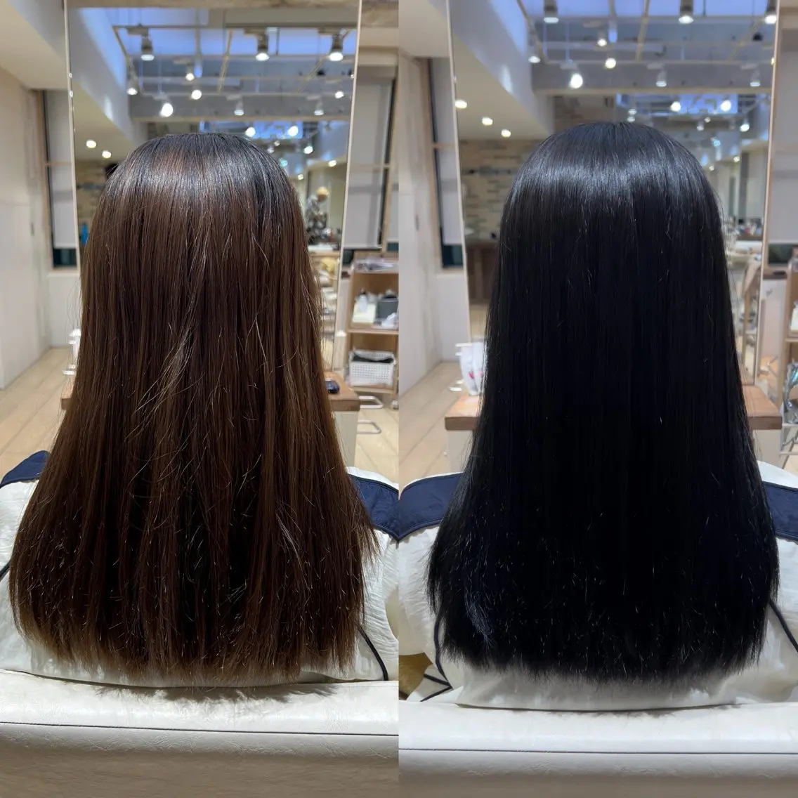 セミロング カラー ブリーチなし艶カラー 🤍mikuのヘアスタイル