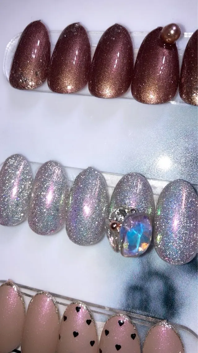 ネイル フラッシュネイル ラメ(グリッター) ミラーネイル Legit nail salonのネイルデザイン