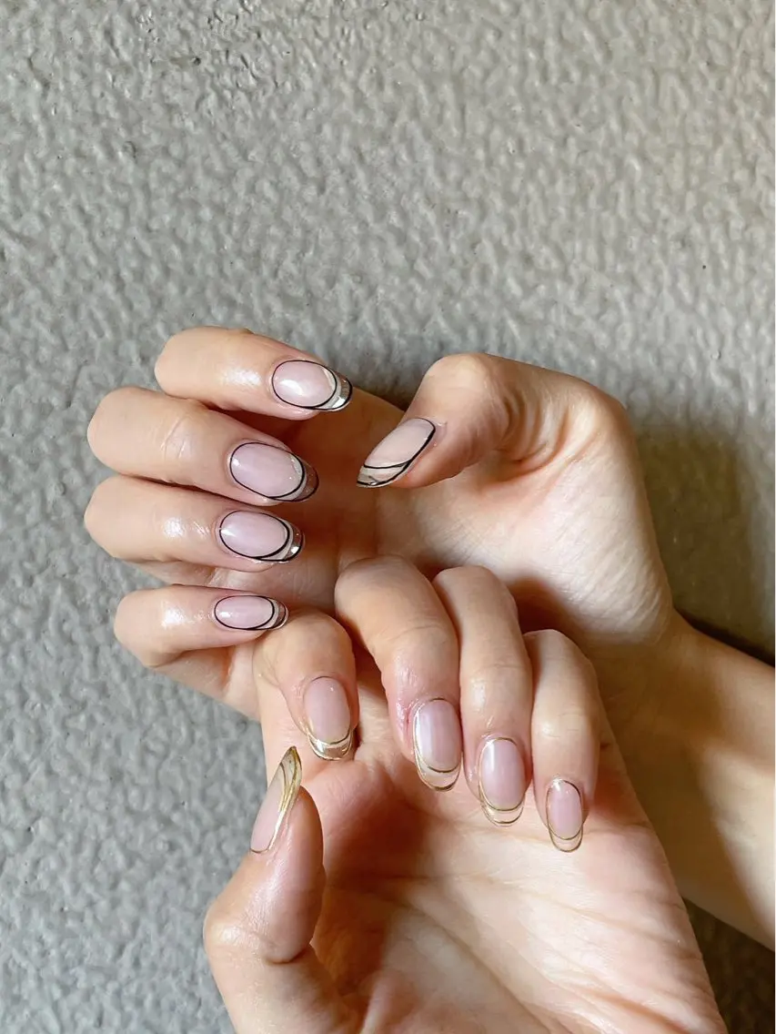ネイル オーロラネイル クリアネイル フットネイル フレンチネイル ジェルネイル mogunail &blowのネイルデザイン