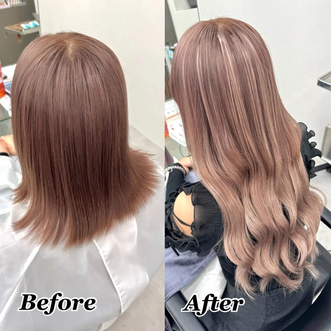 ヘアカラー エクステ ヘアメ🎀ハイトーン 🩵エクステ🪄しほのヘアスタイル