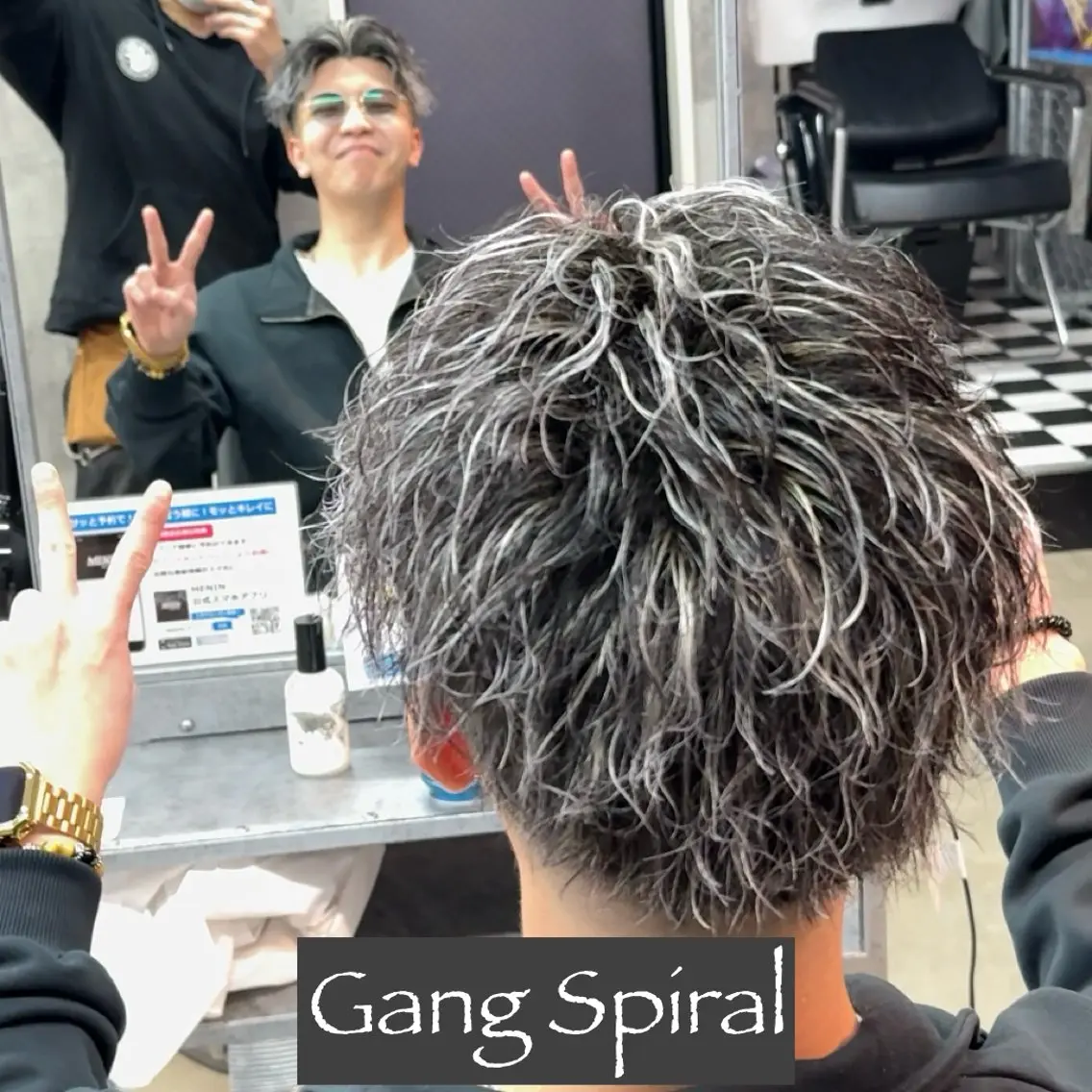 ショート パーマ ヘアアレンジ メンズ MENIN メンズ サロン　望月　涼太のヘアスタイル