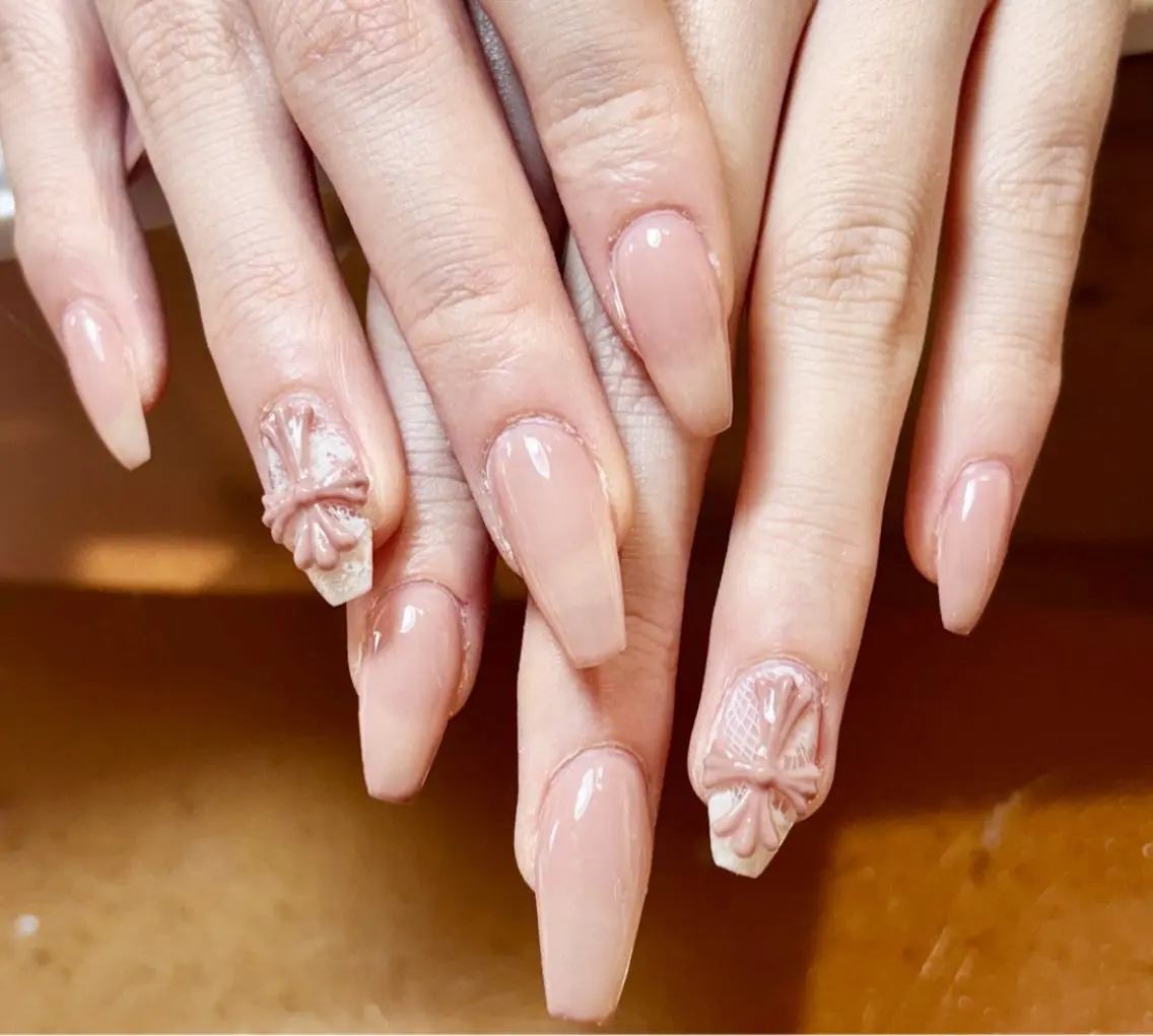ネイル アートネイル オーロラネイル チークネイル 長さ出し フレンチネイル ハンドネイル ハンドケア Yumi Nail Seiのネイルデザイン