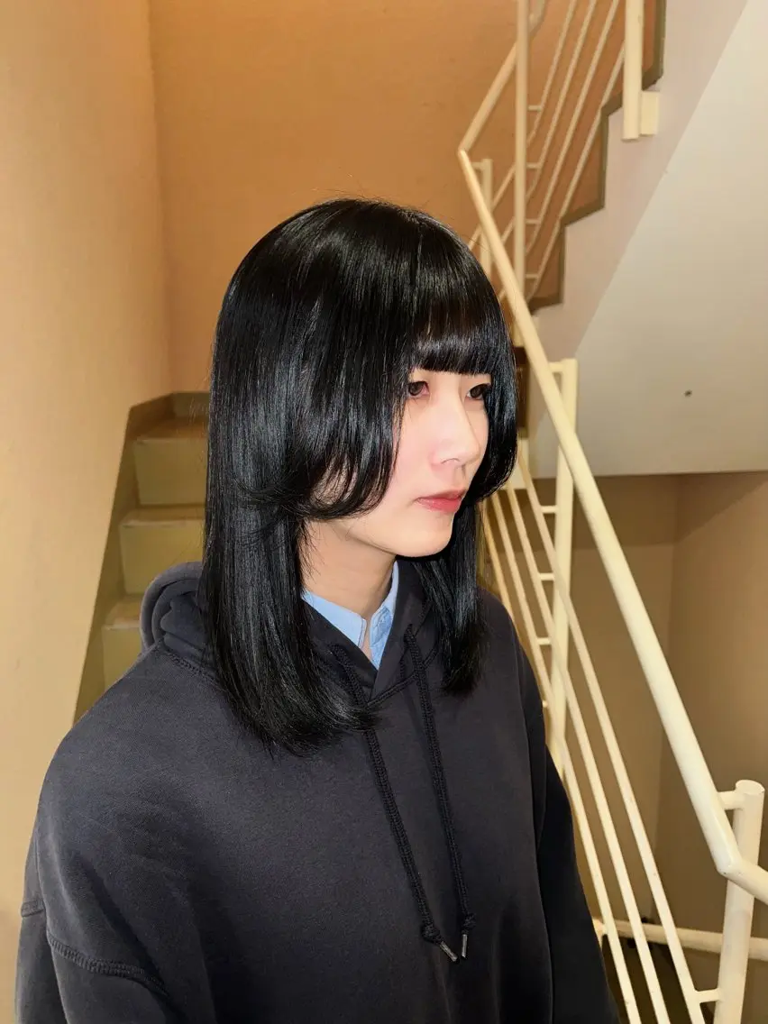 セミロング パーマ 似合わせカット 縮毛矯正 茂木 未海のヘアスタイル