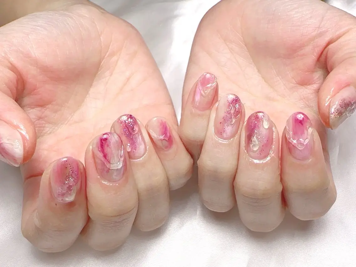 ネイル ハンドネイル Cherie PINKのネイルデザイン