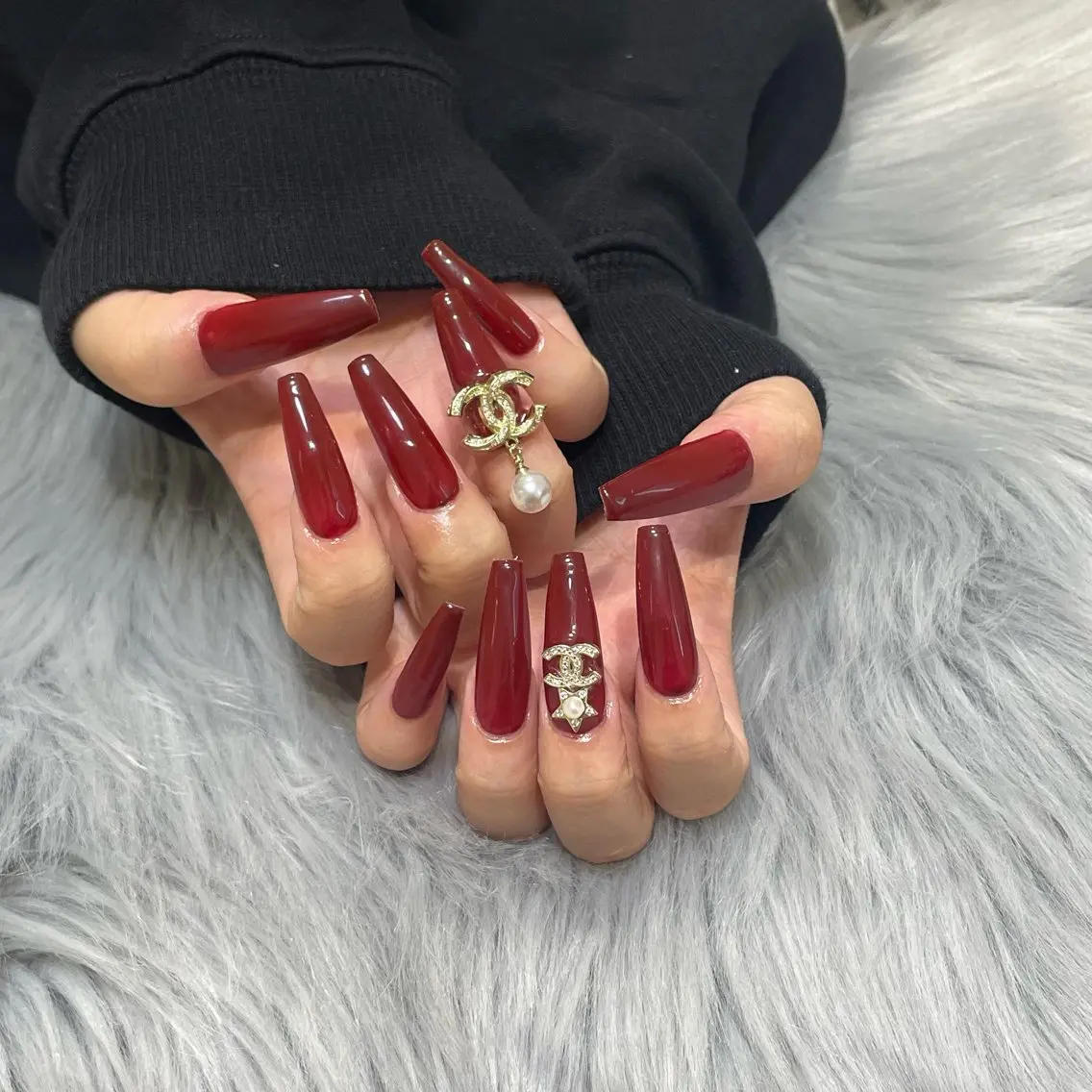 ネイル 長さ出し ラメ(グリッター) ハンドネイル RICO Nail パーツつけ放題🌈のネイルデザイン