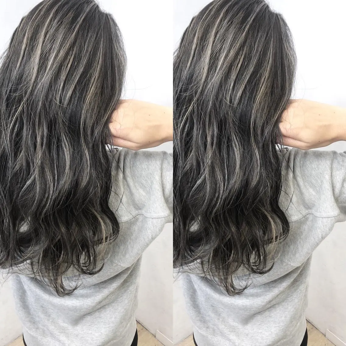 ロング カラー ハイライトカラー ハイライト カット ヘアカラー トリートメント ブリーチカラーレイヤ ーカット🦋annaのヘアスタイル
