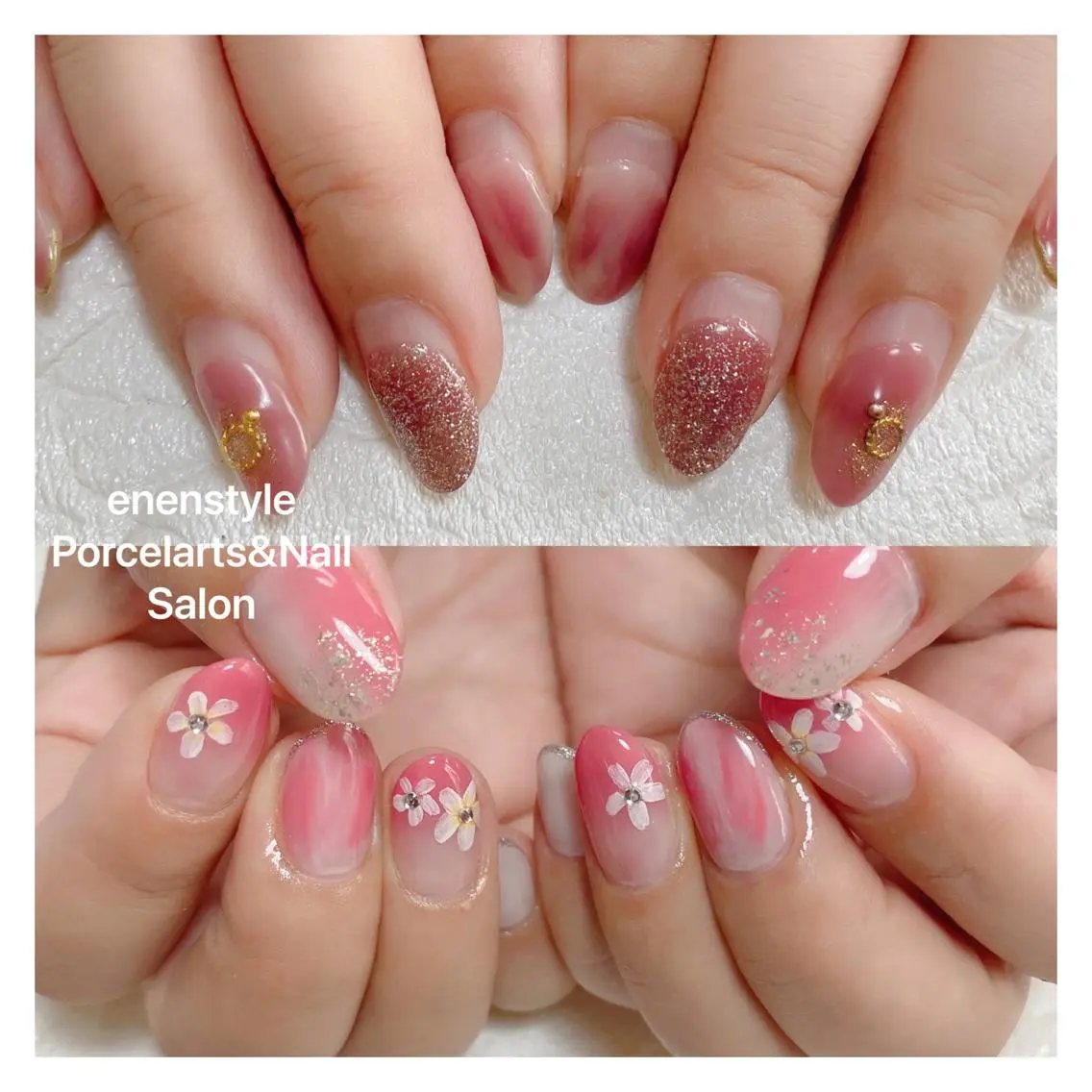 ミディアム ネイル ハンドネイル 🐾enen style 🐾のネイルデザイン