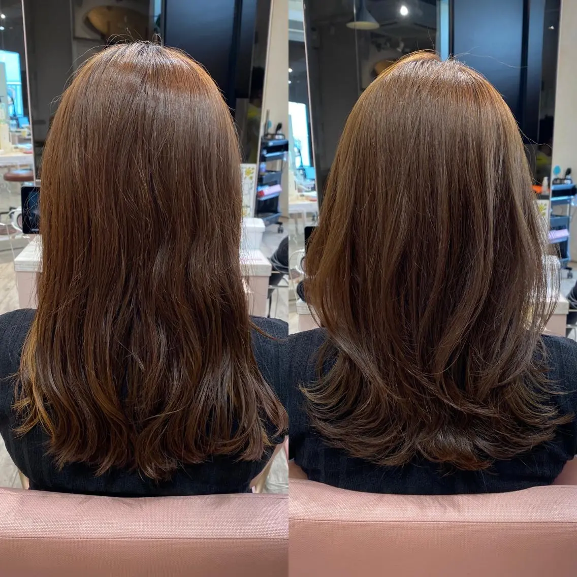 セミロング 顔まわりカット🌟 くびれヘア/寺門遥輝のヘアスタイル
