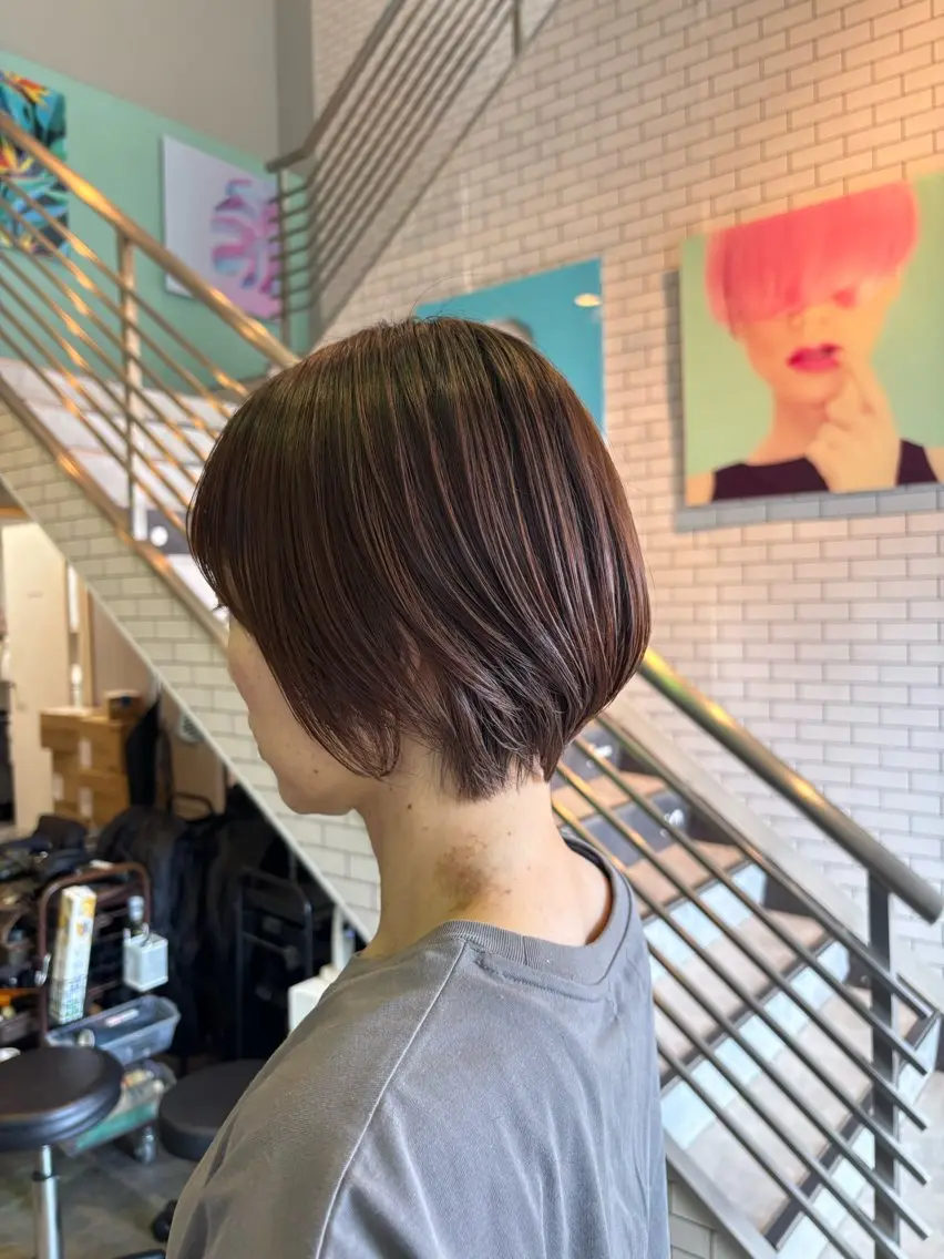 ショート ショートボブ 丸みショート ボブ レイヤーカット ショートヘア カット 🫧古田 穂香🫧カットモデルのヘアスタイル