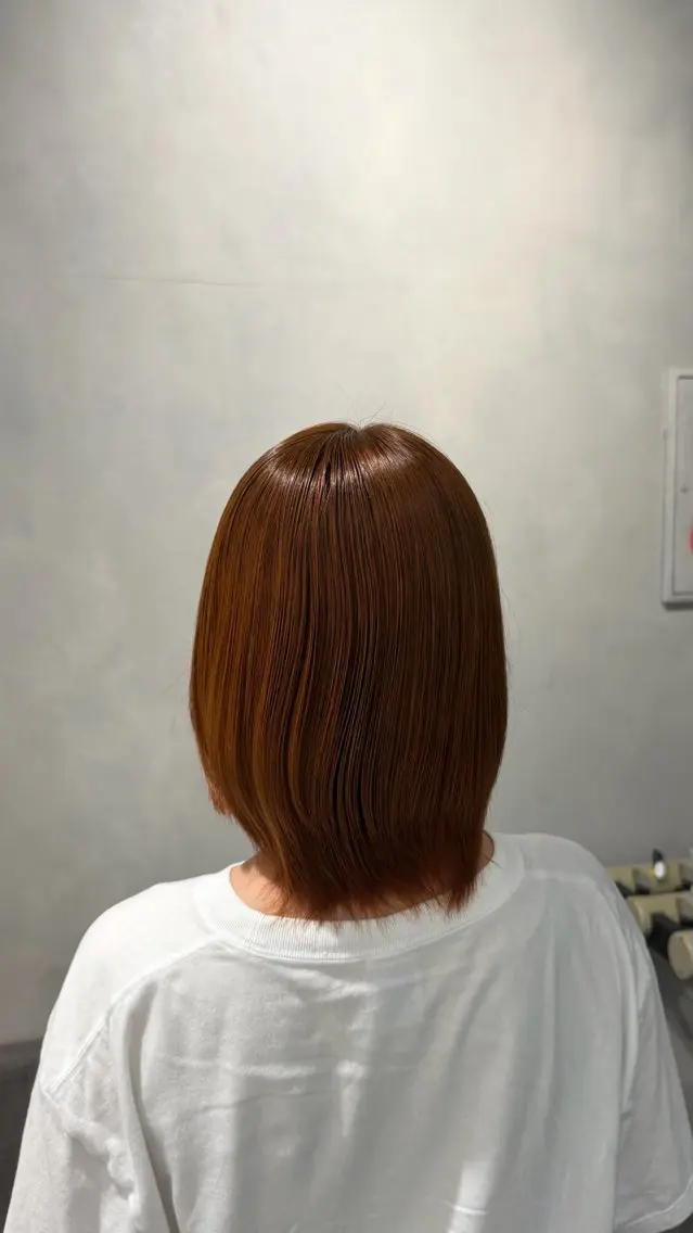 カラー ブラウンカラー オレンジ オレンジブラウン ヘアカラー トリートメント 井野 彩加のヘアスタイル