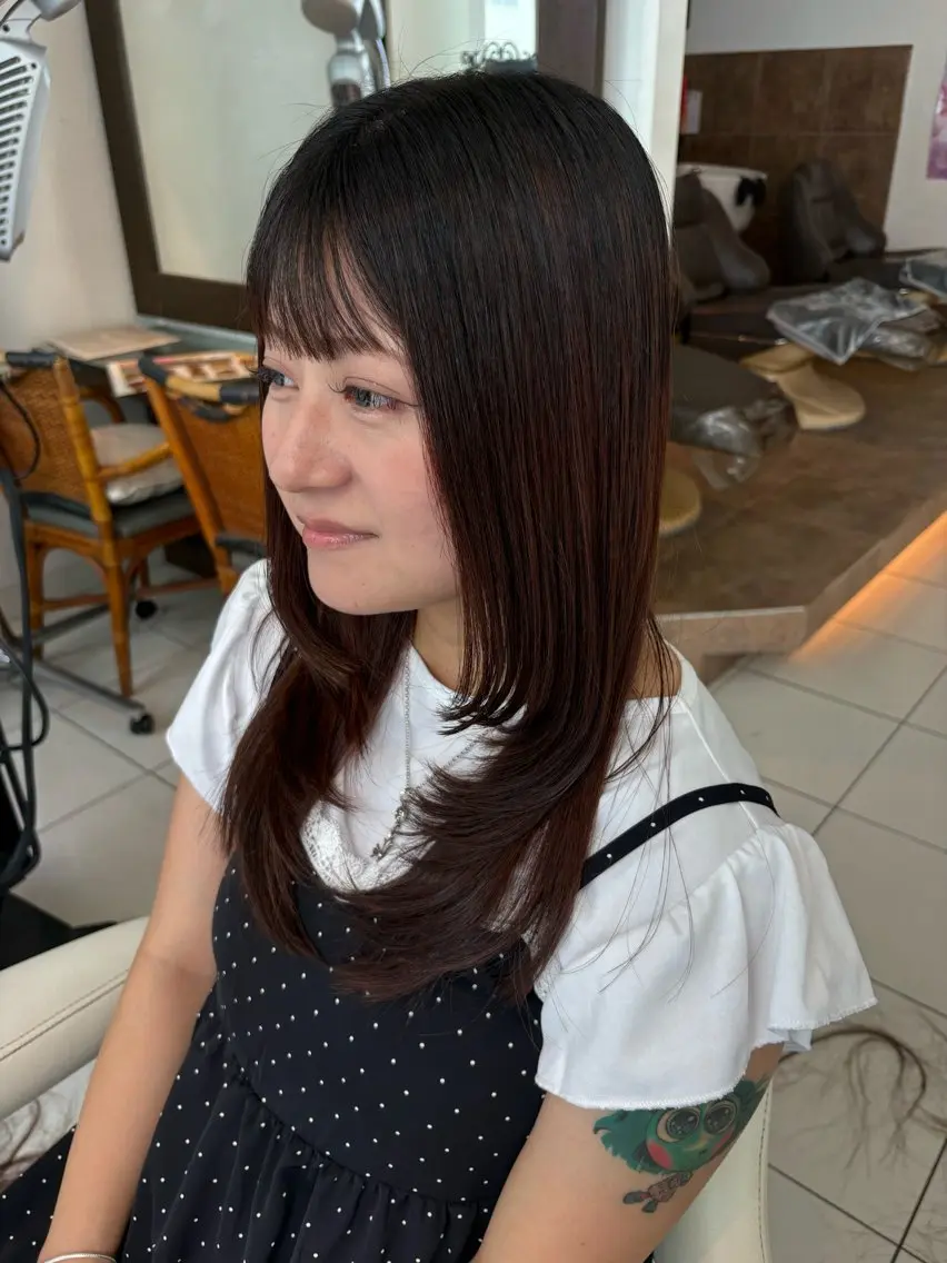 ミディアム ハイレイヤー レイヤーカット カット 横須賀中央人気カラー /くるみ🎀🤍のヘアスタイル