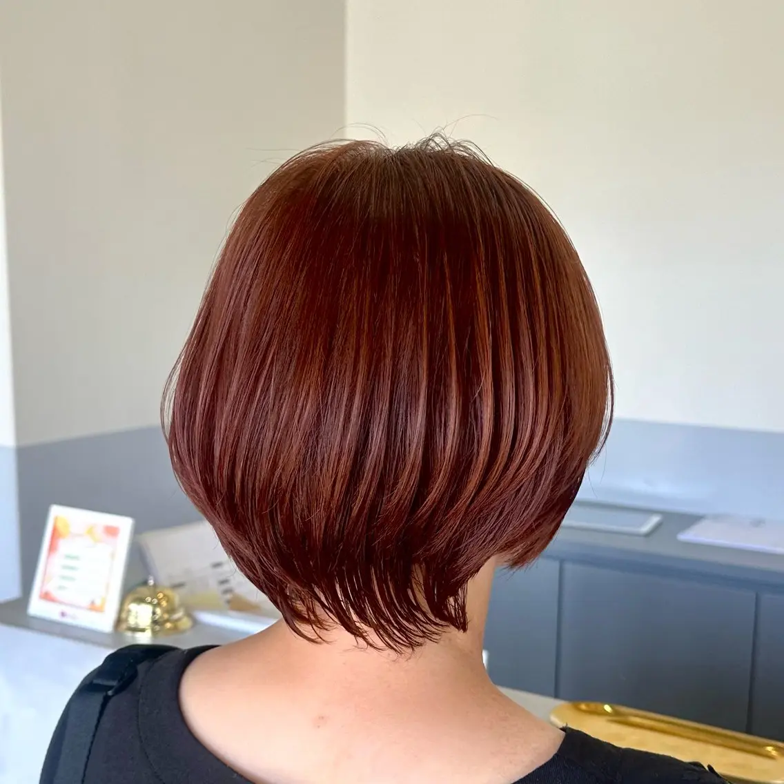 ショート カラー ブリーチ ケアカラー ブリーチなしカラー オレンジ 艶カラー/岡崎 /おかもとななのヘアスタイル